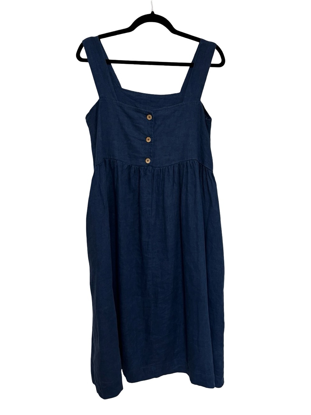 Linenfox Summer Linen Dress in Navy Blue - Size XS - Picture 4 of 6